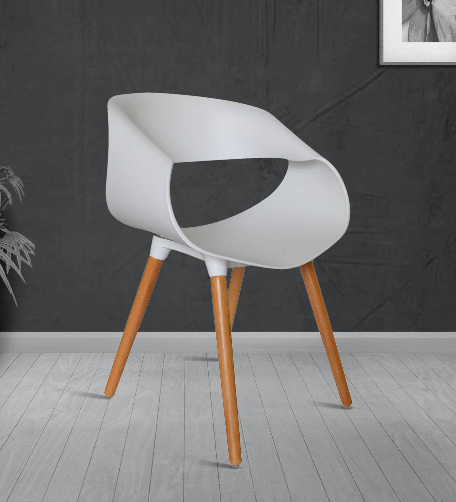 Curvy Eames Cafe Chair in White Colour