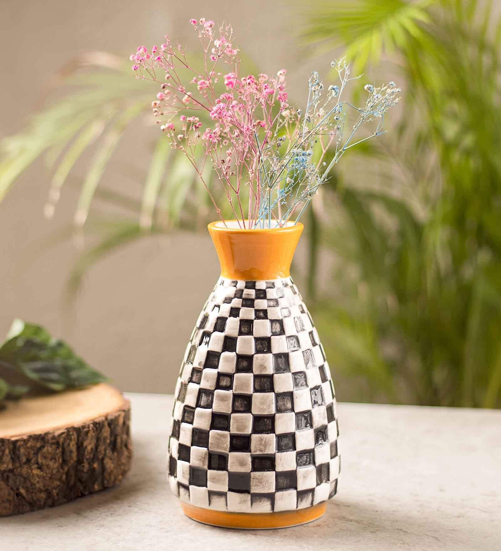 Curvy Multicolor Ceramic Vase