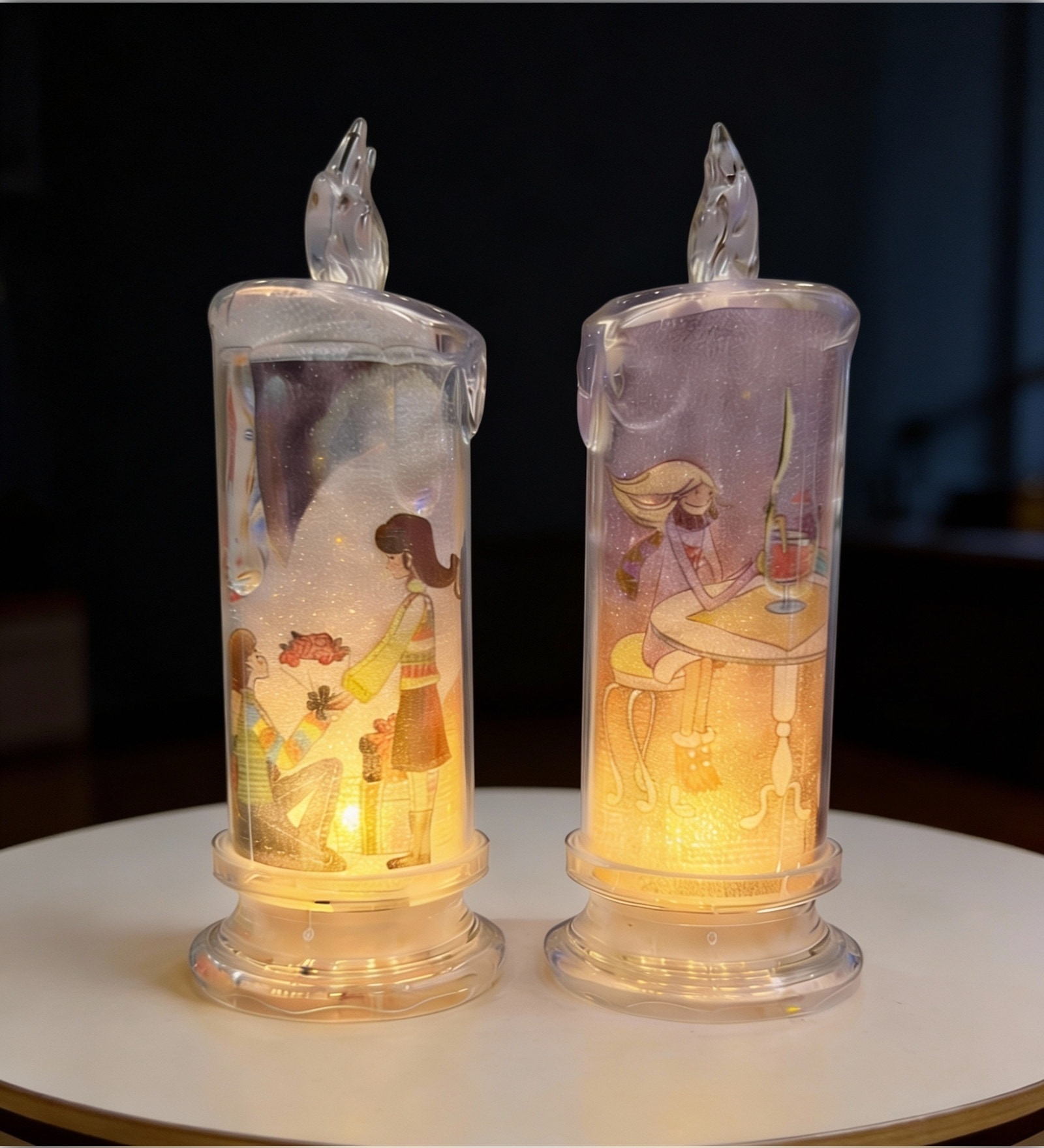 Cute Couple LED Candle