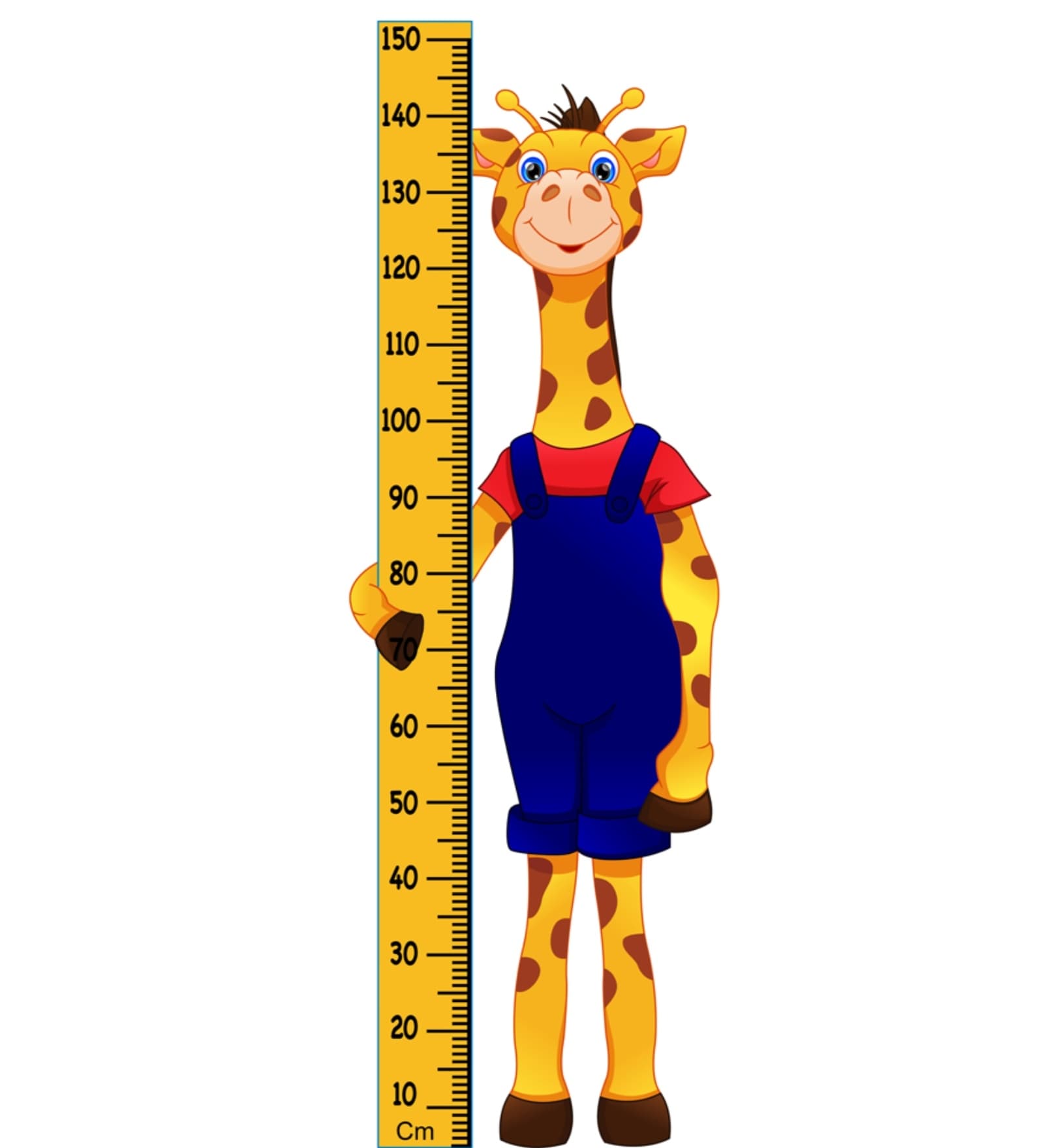 Cute Giraffe in Multicolour Height Chart