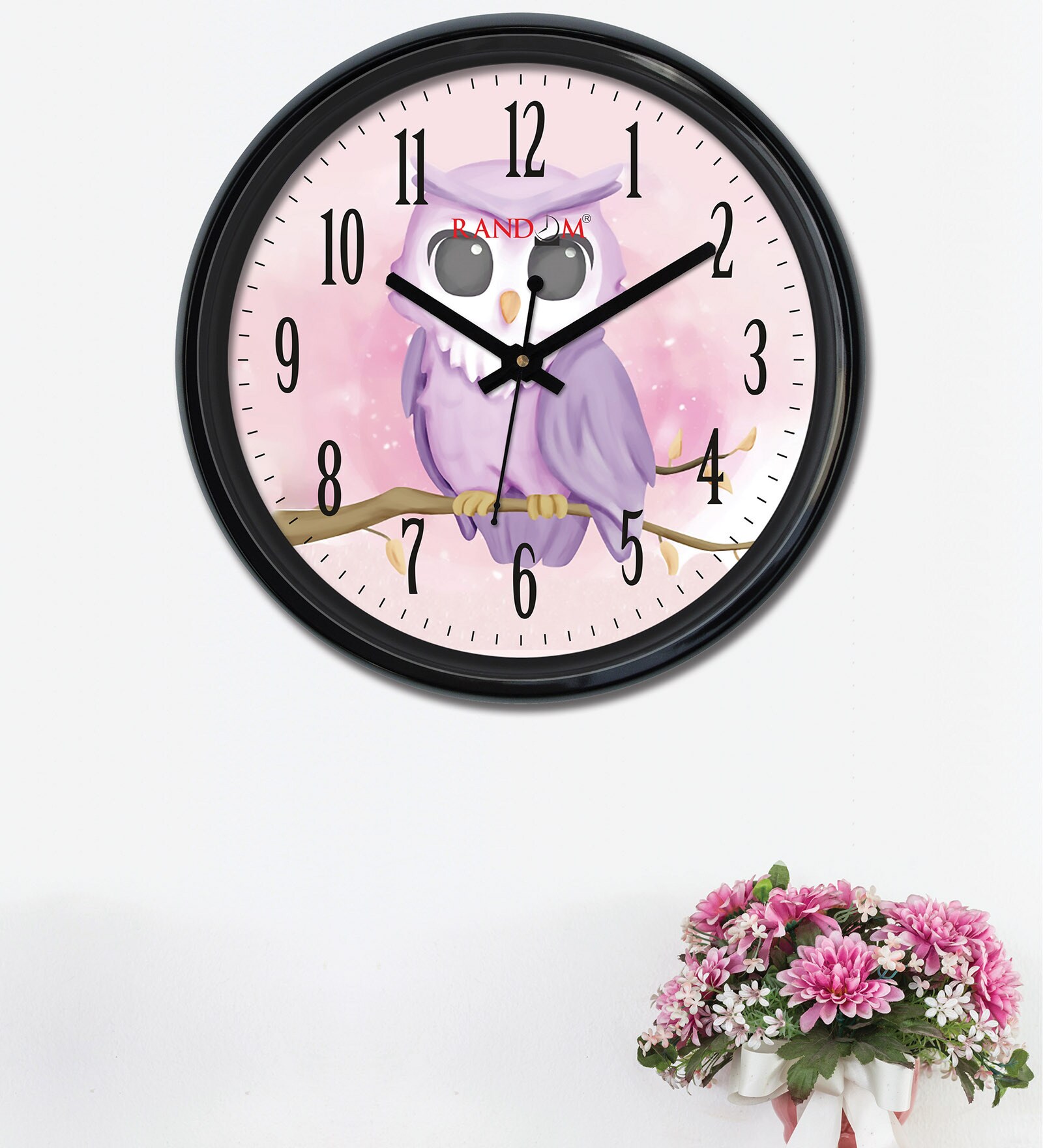Cute Owl Kids Multicolor
Plastic Kids Wall Clock