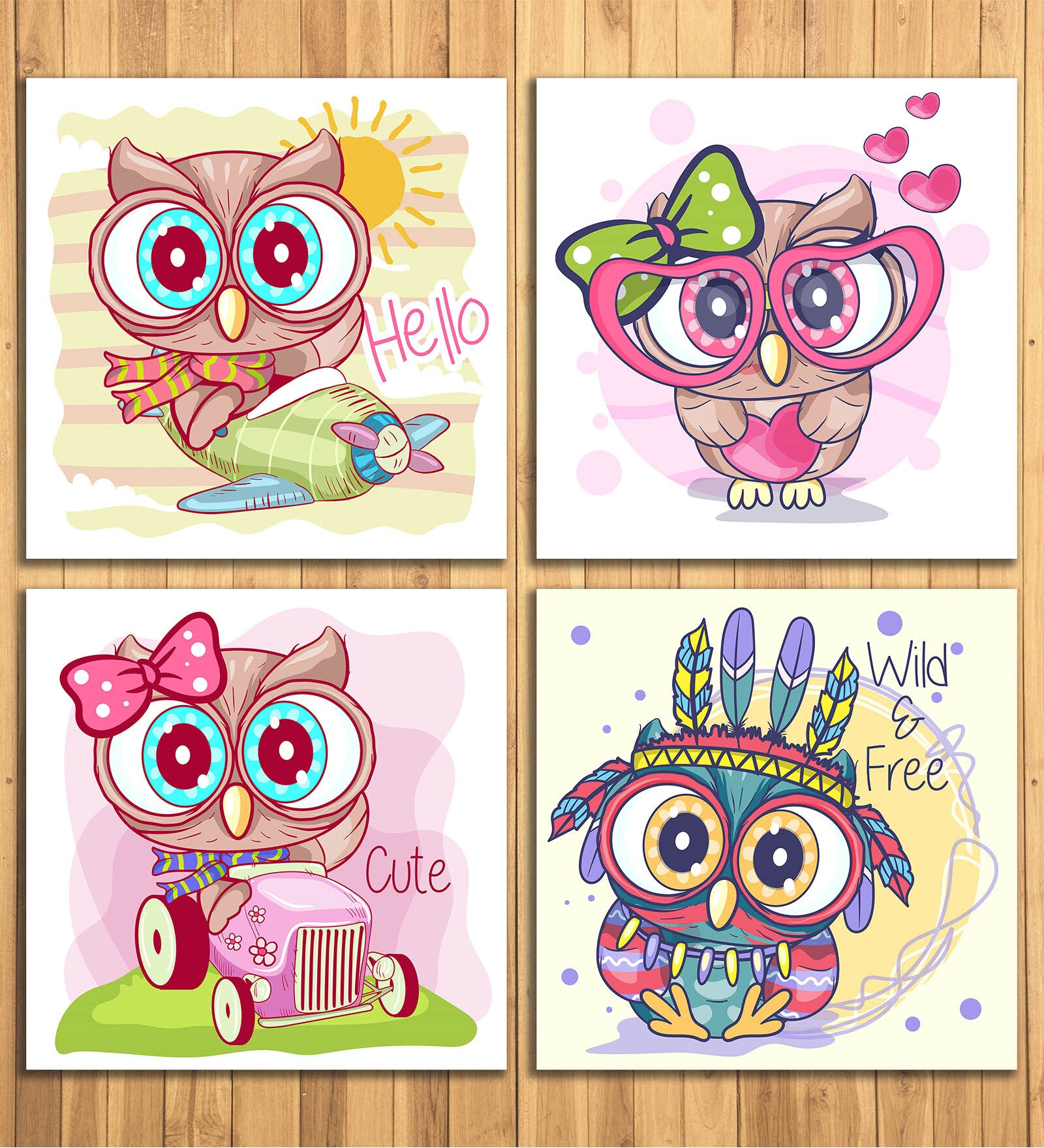 Cute Owl Wall Panels