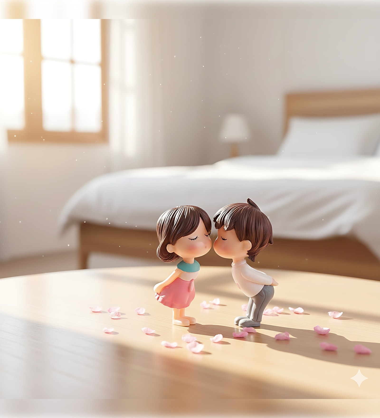 Miniature Cute Romantic Kissing Couple Showpiece Valentine Gift