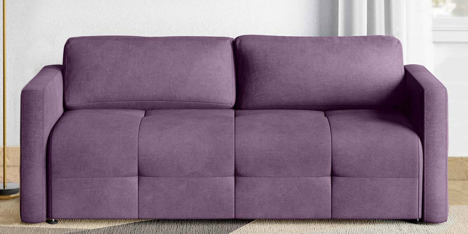 Cubicon  Fabric Sofa Cum Bed In Purple Colour