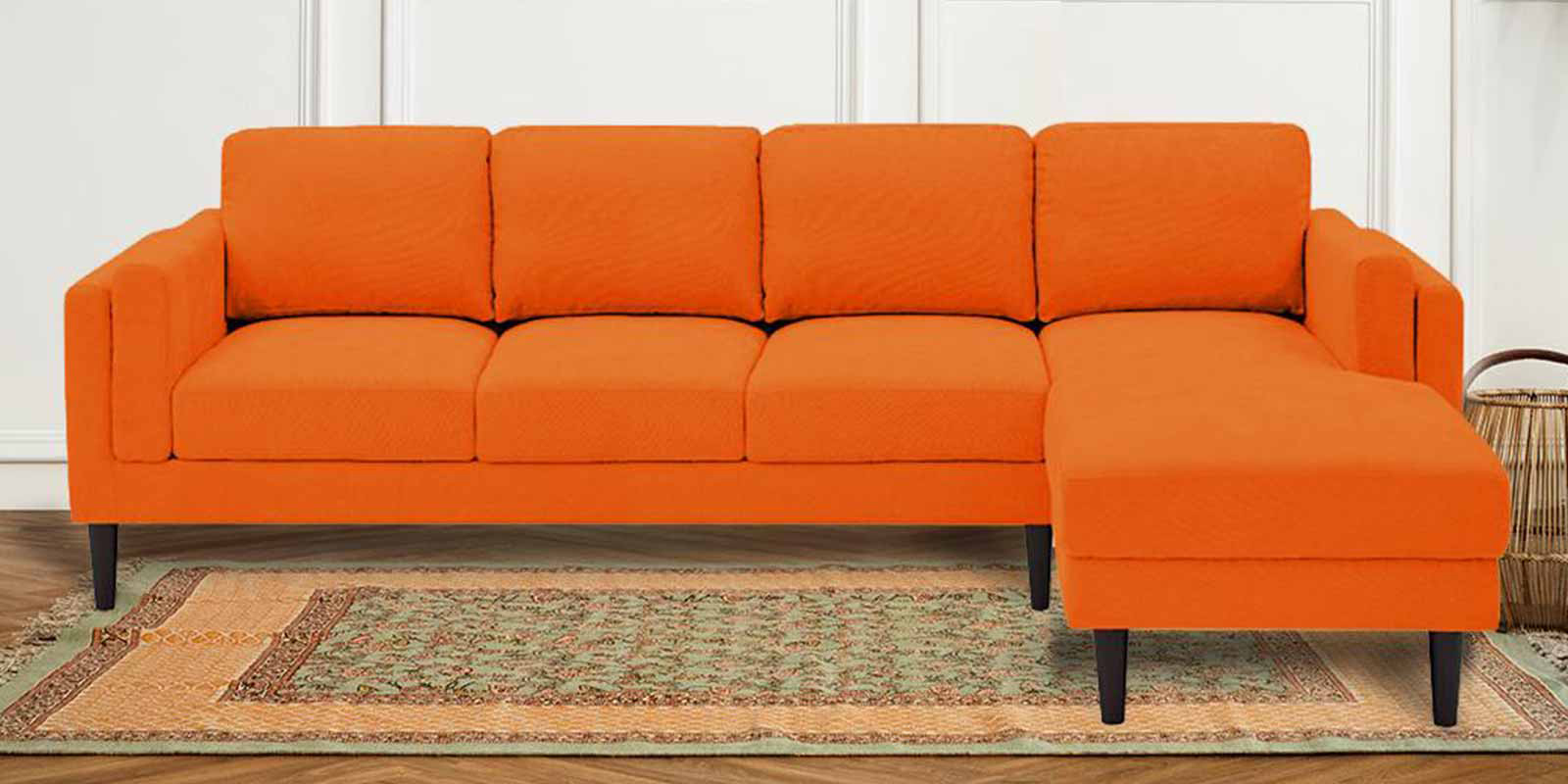 Creata LHS 6 Seater Sectional Sofa In Vivid Orange Colour