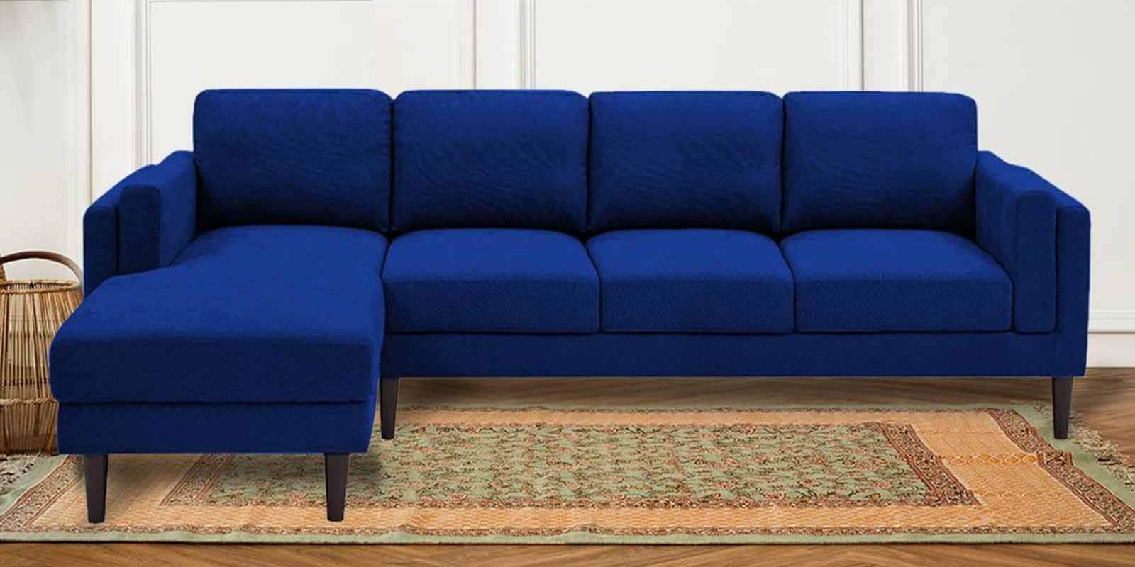 Creata Fabric Rhs 6 Seater Sectional Sofa In Royal Blue Colour