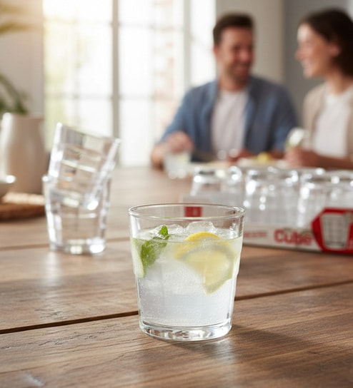 Set of 6 Cube Water Tumbler 240ML