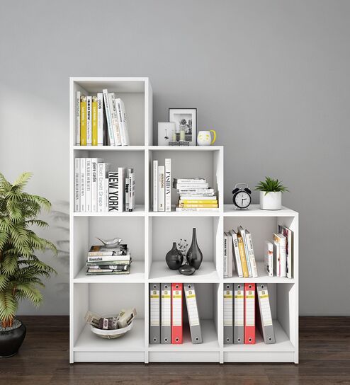Cubix Bookshelf in Frosty White Finish