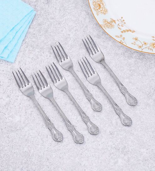 Set of 6-Fest 18/8 Stainless Steel Table Fork