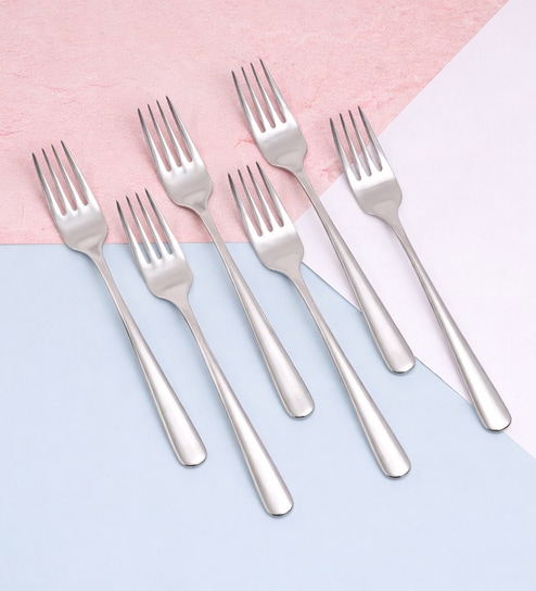 Set of 6-Dora 18/8 Stainless Steel All Purpose Fork Mirror Finish