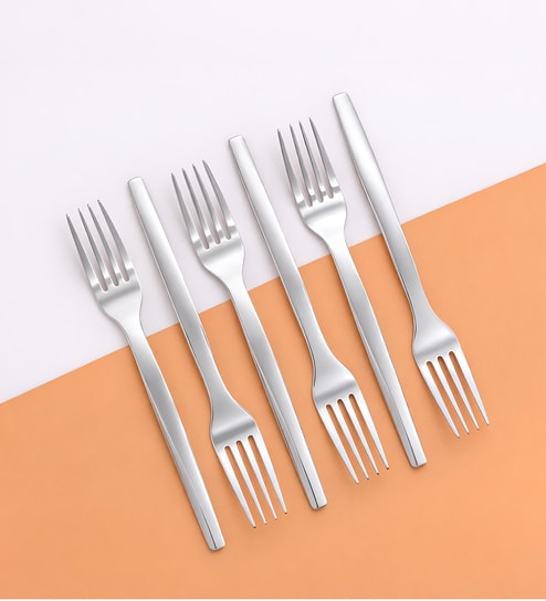 Set of 6 - Queen Stainless Steel Dinner Fork
