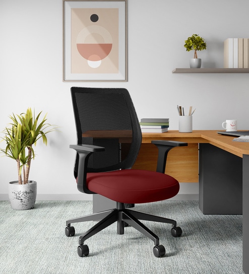 Curv Mesh Ergonomic Chair in Milan Red Finish