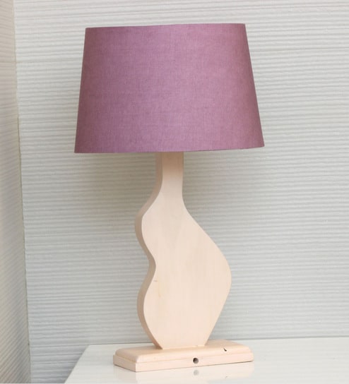Curvy Stylish Wooden Terracotta Base Table Lamp