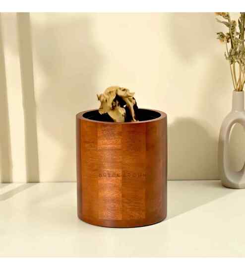 Rustic Charm Curvy Wastebasket from Mahogany Collection