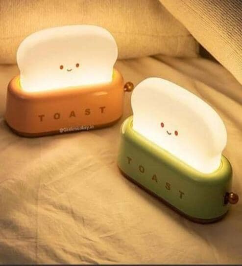 Cute Toast Dimmable & Rechargeable Night Lamp