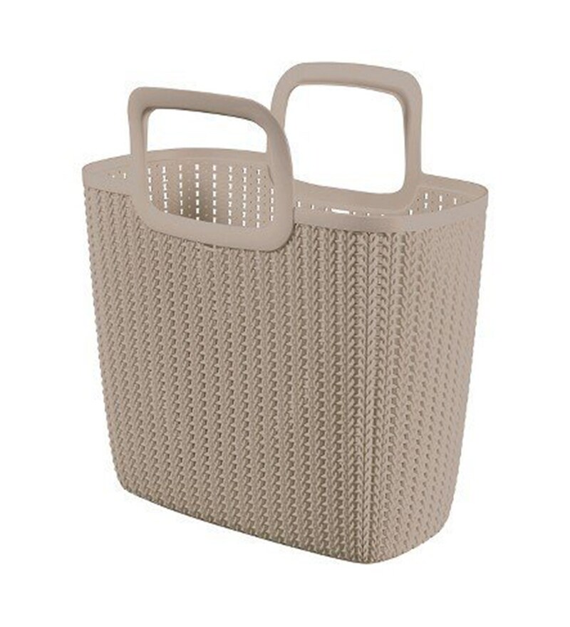 Buy Curver 03672 Plastic Brown 25 L Knit Basket Online