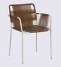 Cube Metal Table and Chair Set in Tan & Cream Finish