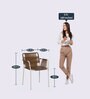 Cube Metal Table and Chair Set in Tan & Cream Finish
