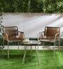 Cube Metal Table and Chair Set in Tan & Cream Finish