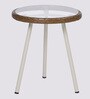 Cube Metal Table and Chair Set in Tan & Cream Finish