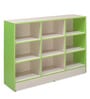 Cube Storage Unit in Oak and Green Colour