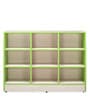 Cube Storage Unit in Oak and Green Colour