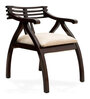 Cubico Solid Wood Arm Chair in Brown Finish (Set Of 2)