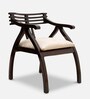 Cubico Solid Wood Arm Chair in Brown Finish (Set Of 2)
