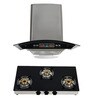 Cubix 1008 Oil Collector 60 Cm Hood Chimney & 3-Burner Ai Hob Combo 
