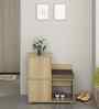 Cubix Shoe Rack With Seating In Santana Oak Finish
