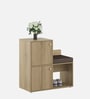 Cubix Shoe Rack With Seating In Santana Oak Finish