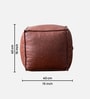 Cuboid Leatherette Pouffe In Brown Colour (Set Of 2)