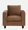 Culby Velvet 1 Seater Sofa in Light Brown Colour