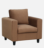Culby Velvet 1 Seater Sofa in Light Brown Colour