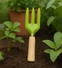 Green Cultivator Artisan Hand Fork With Natural Wood