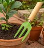 Green Cultivator Artisan Hand Fork With Natural Wood