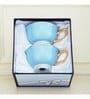 Carson 200ml Blue & White Porcelain (Set of 2) Tea Cup & Saucer Set