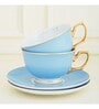 Carson 200ml Blue & White Porcelain (Set of 2) Tea Cup & Saucer Set
