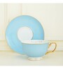 Carson 200ml Blue & White Porcelain (Set of 2) Tea Cup & Saucer Set