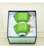 Leonardo 200ml Green & White Porcelain (Set of 2) Tea Cup & Saucer Set