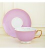 Nicholas 200ml Purple & White Porcelain (Set of 2) Tea Cup & Saucer Set