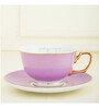 Nicholas 200ml Purple & White Porcelain (Set of 2) Tea Cup & Saucer Set