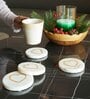 Set of 4 Cupid's Touch Marble Coaster with Golden Inlay