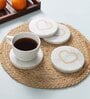 Set of 4 Cupid's Touch Marble Coaster with Golden Inlay
