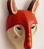 Curious Fox Cream Papier Mache Wall Mask