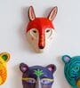 Curious Fox Cream Papier Mache Wall Mask