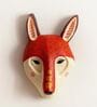 Curious Fox Cream Papier Mache Wall Mask