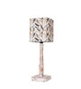 Curve Distress white Lamp with Yellow Leaves shade