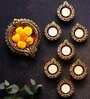 Traditional Terracotta Gold Tea Light Set (Pack Of 10)