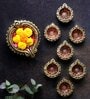 Traditional Terracotta Gold Tea Light Set (Pack Of 10)